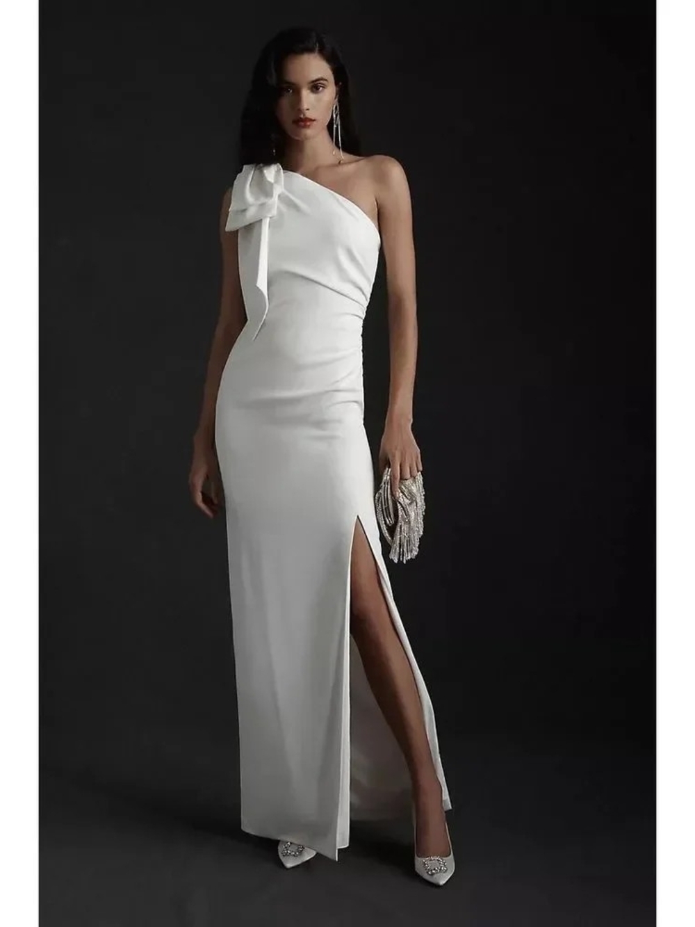 NWT ML Monique Lhuillier x BHLDN Lionel One Shoulder Dress- size 2